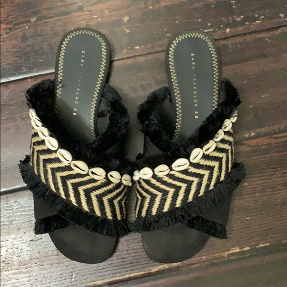 Zara sandal flats tribal black - Picture 3 of 4